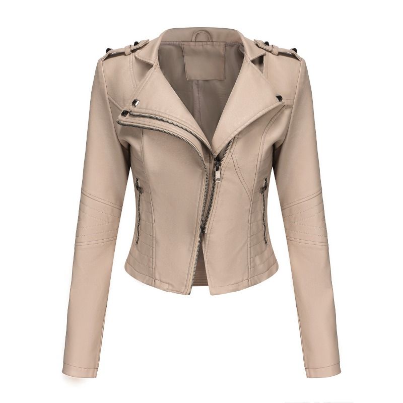 GIOIO - Chaqueta De Cuero Para Mujer Cazadora Cortavientos Para Moto