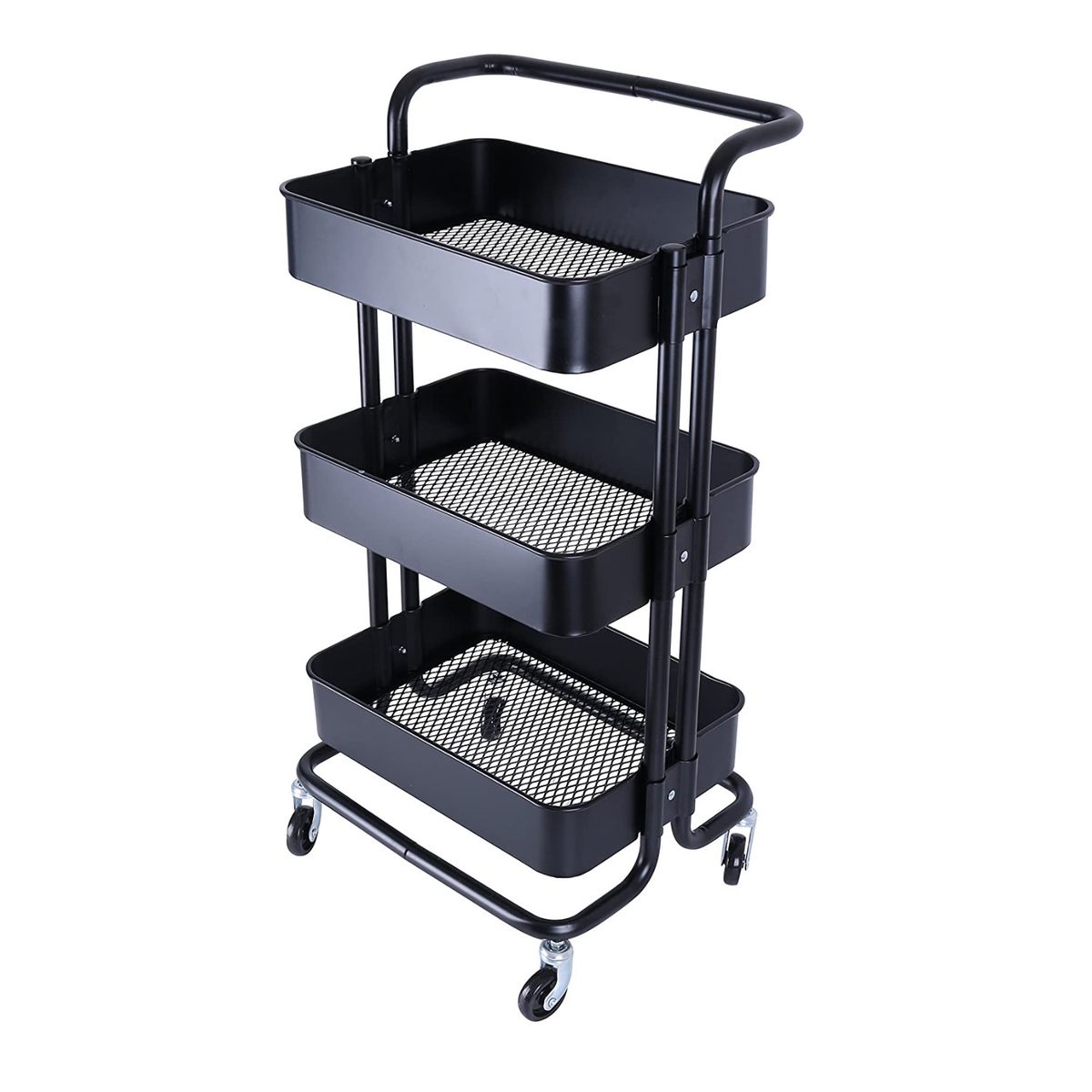 PROCHEF - Carro Organizador Multiuso 3 Niveles 100% Acero Negro