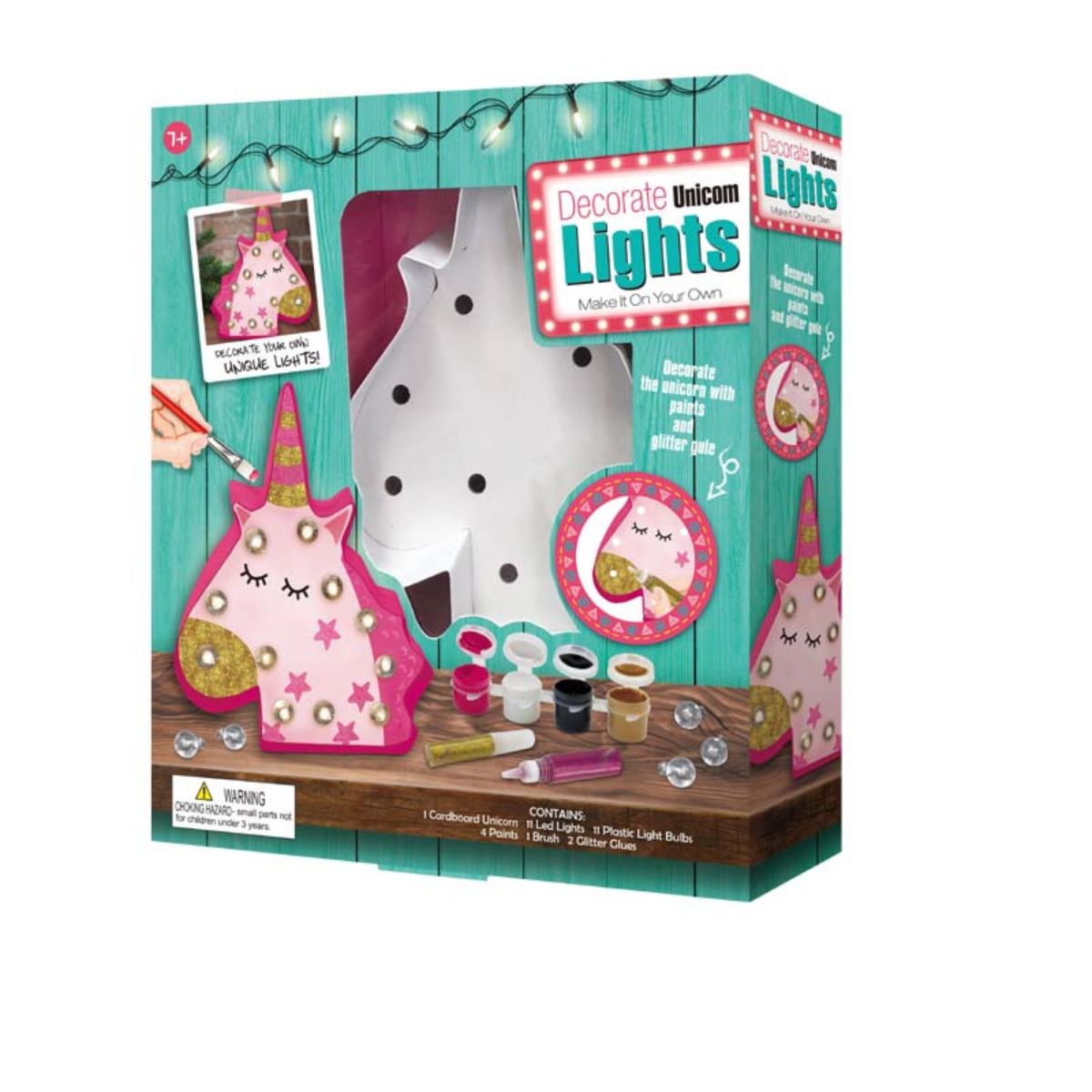 SEW STAR - Kit de manualidades pinta y decora un unicornio con luces led