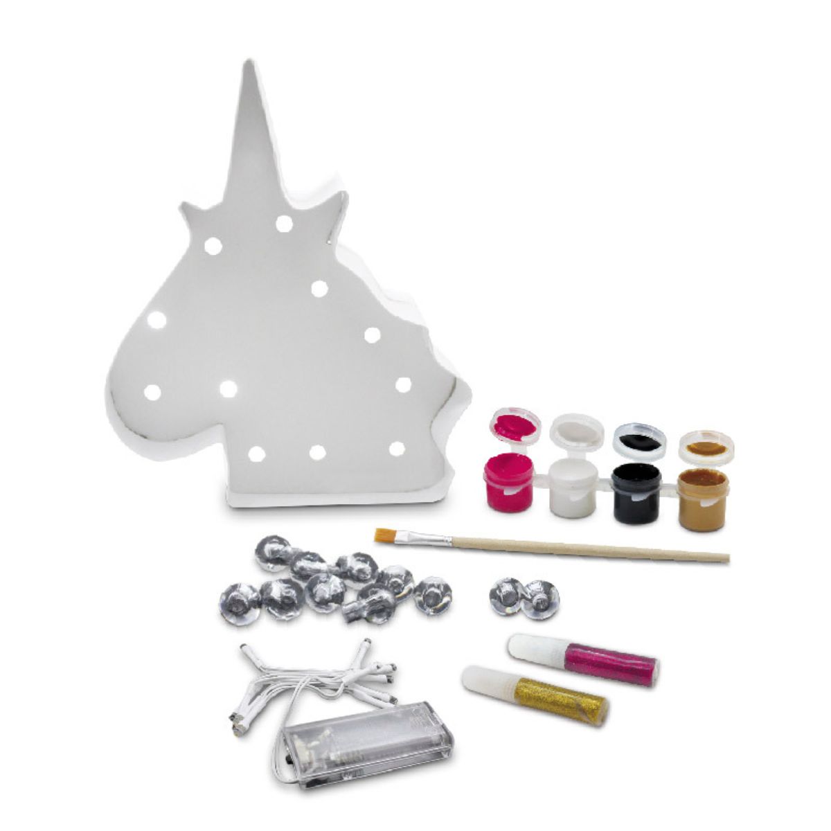 SEW STAR - Kit de manualidades pinta y decora un unicornio con luces led