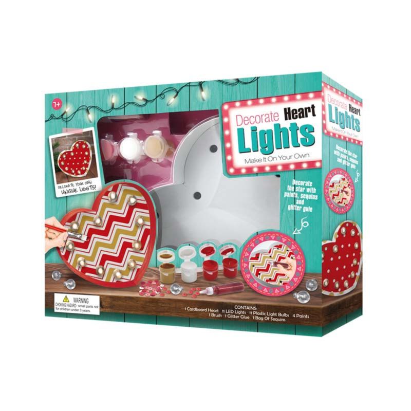 SEW STAR - Kit de manualidades pinta y decora tu corazón con luces led
