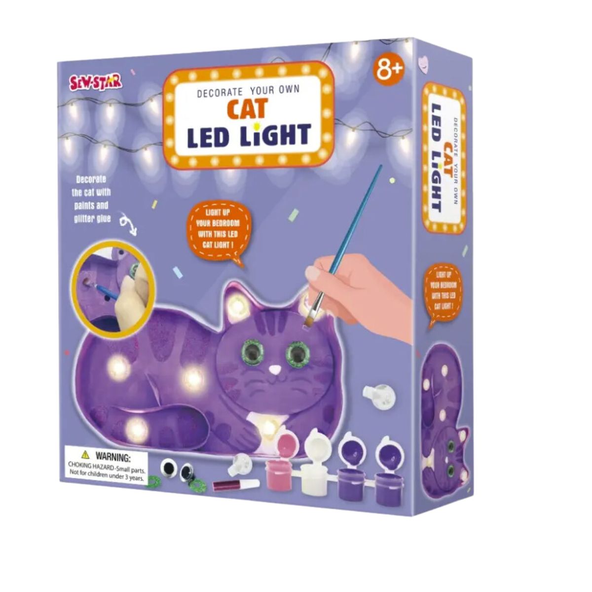 SEW STAR - Kit manualidades pinta tu gato con luces led
