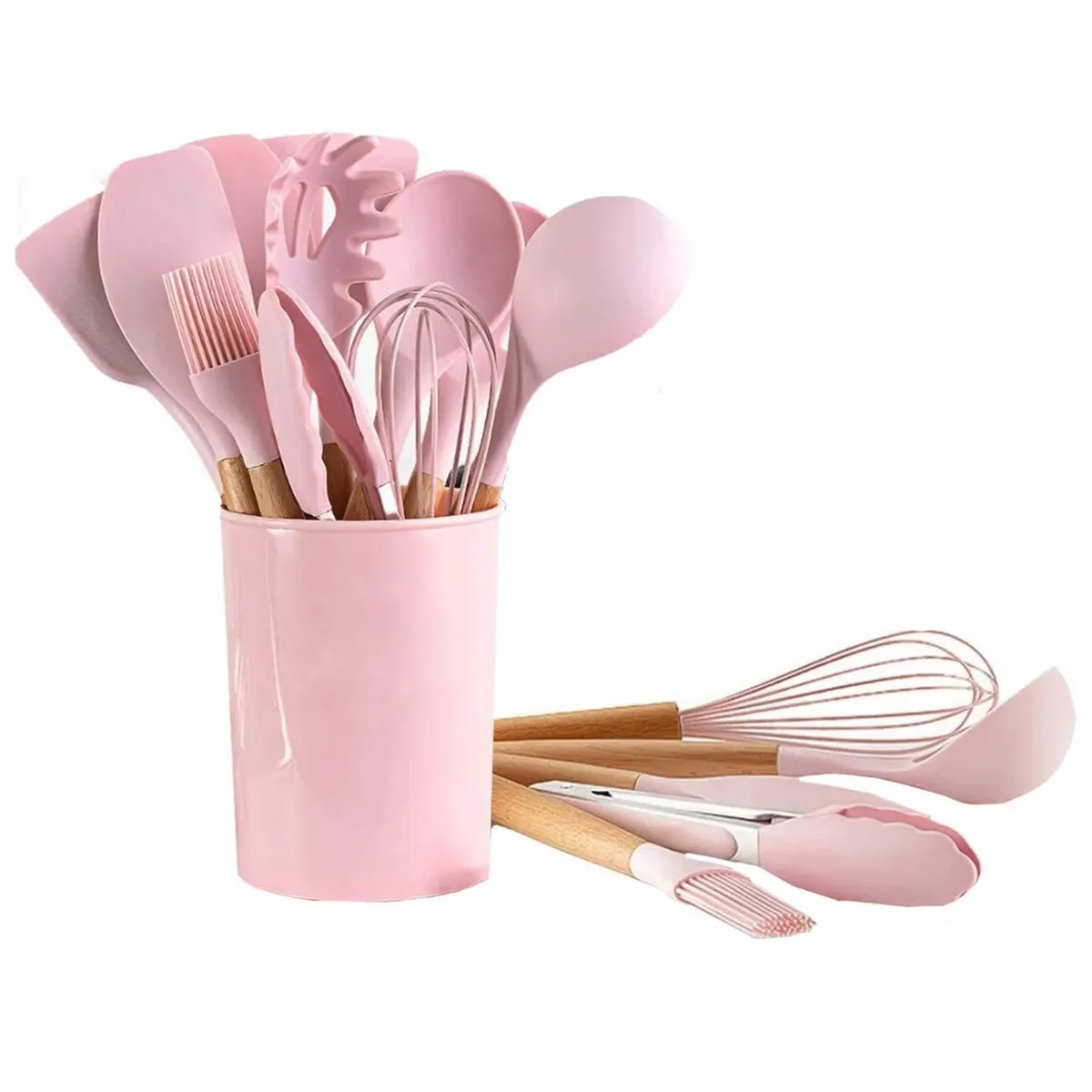 GENERICO - SET UTENSILIOS DE COCINA 13 PZAS ROSADO