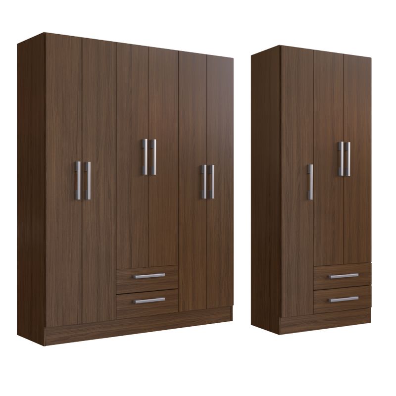MOVELARIA - COMBO CLOSET 6P + CLOSET 3P CACAO B6232