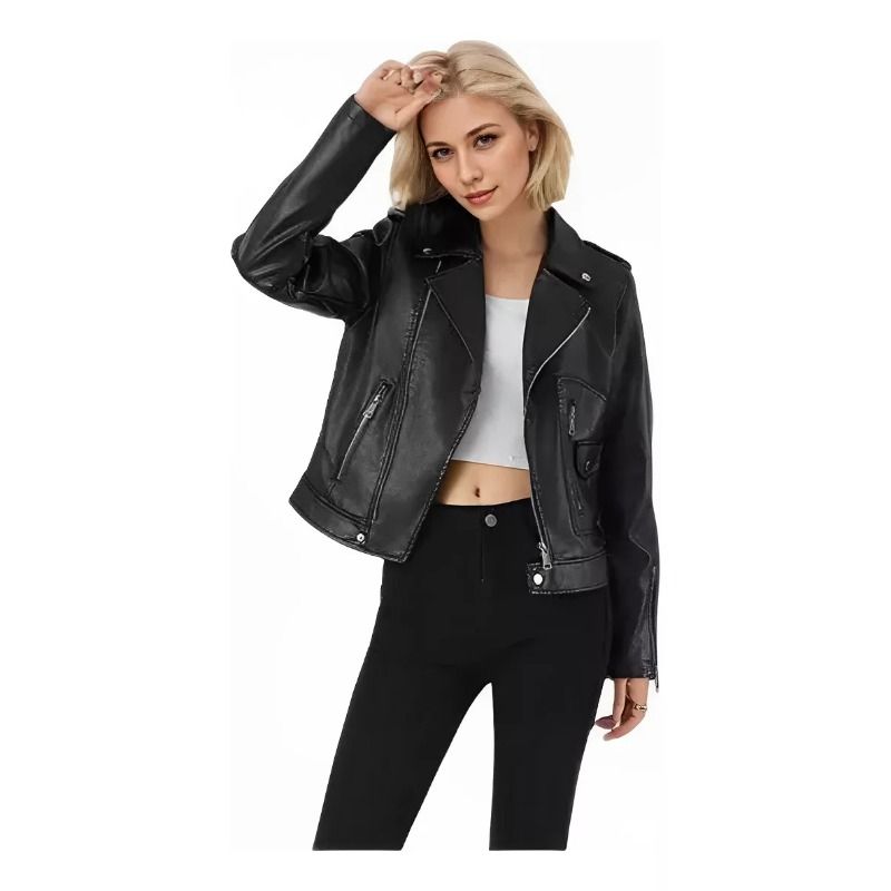 GIOIO - Chamarra Rompeviento De Cuero Sintético For Moto For Mujer