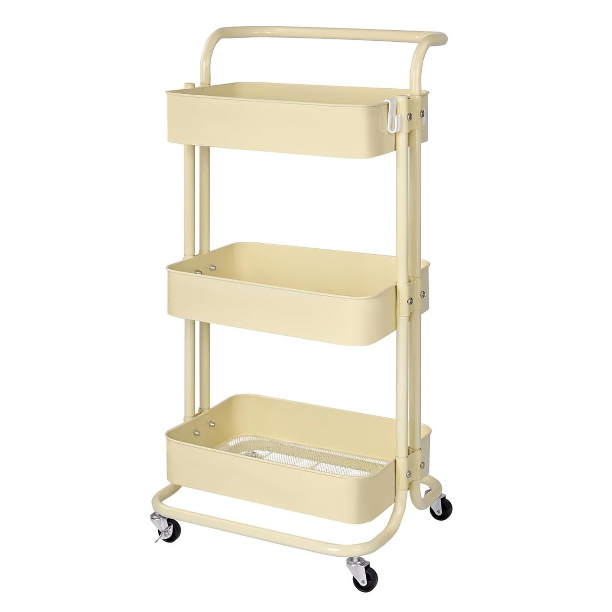 PROCHEF - Carro Organizador Multiuso 3 Niveles 100% Acero Crema