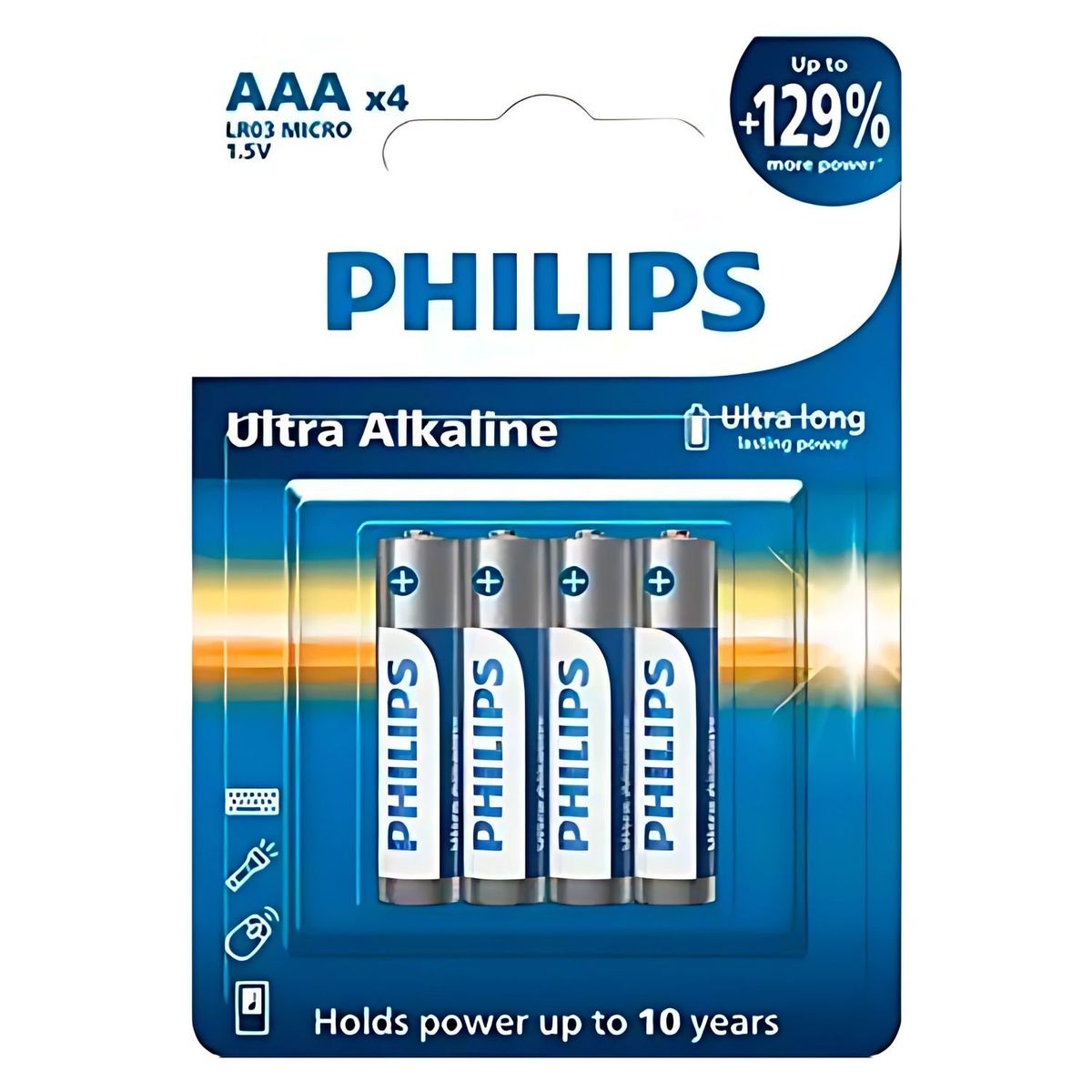 PHILIPS - 4 Pilas Alcalinas AAA Blíster Philips LR03E4B - SC
