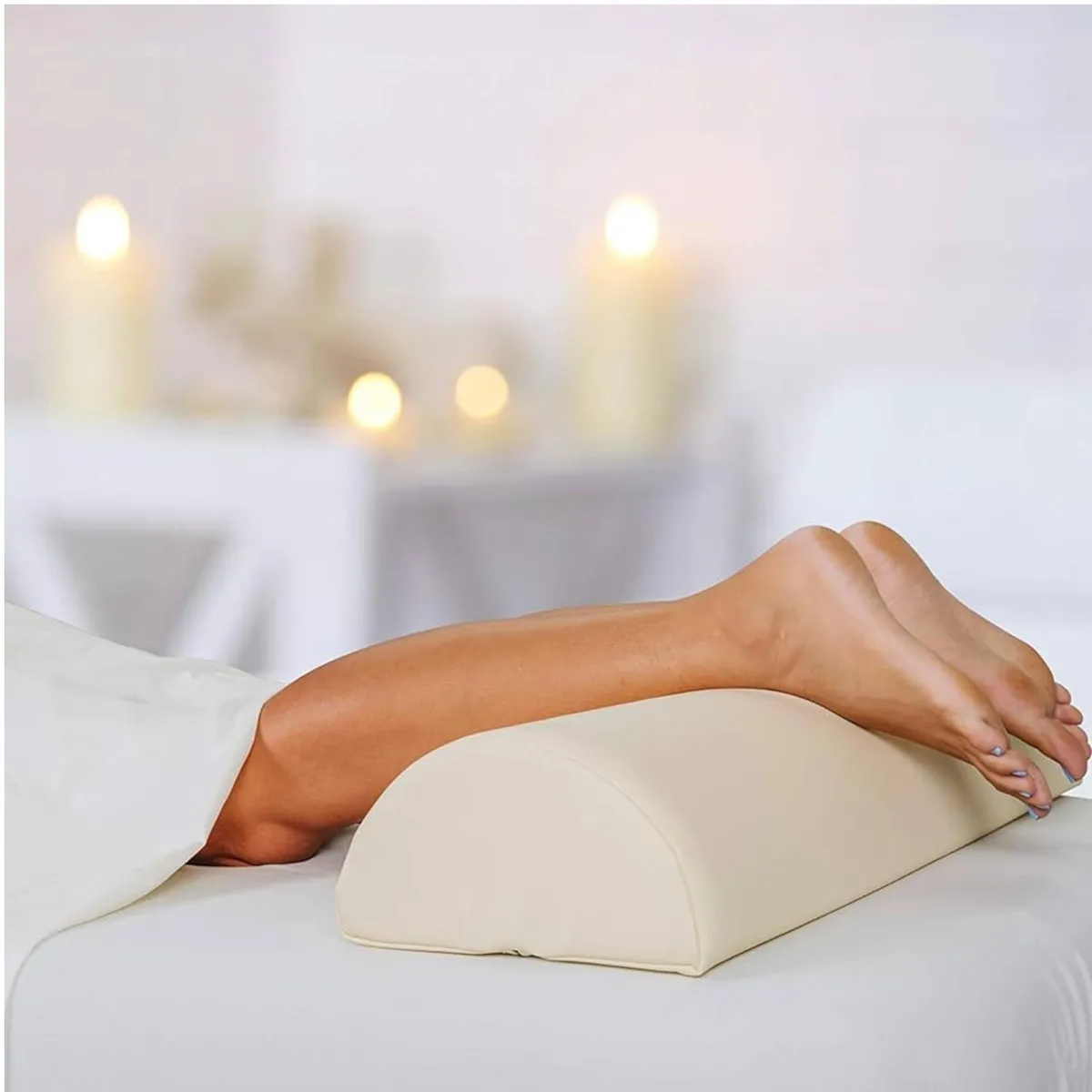 MAXCARE - Cojín Para Masaje Medio Cilindro Comfort - Blanco