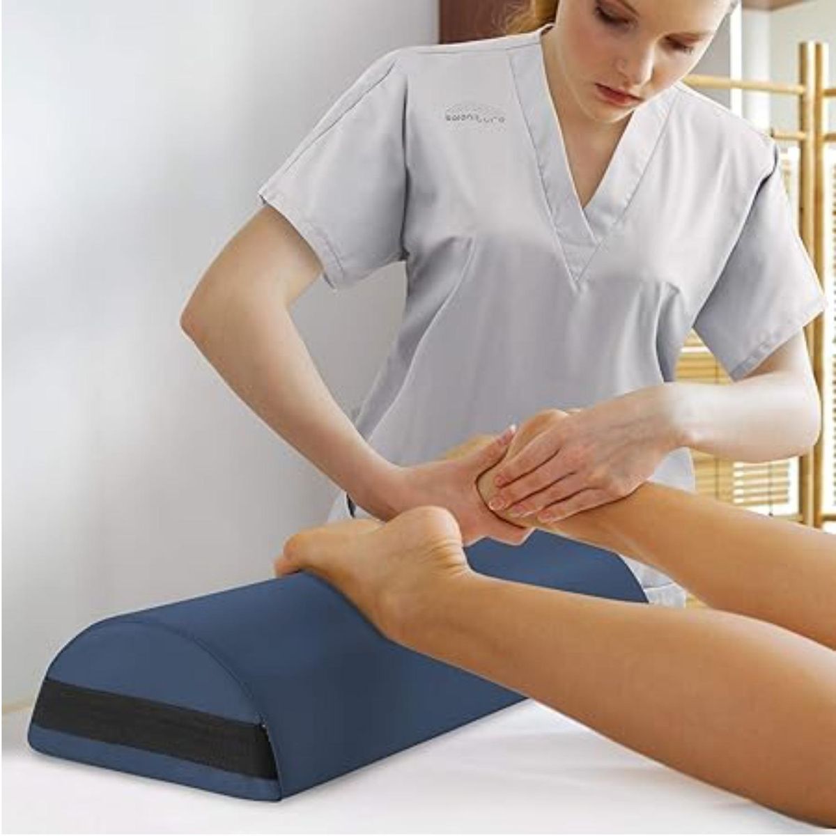 MAXCARE - Cojín Para Masaje Medio Cilindro Comfort - Azul