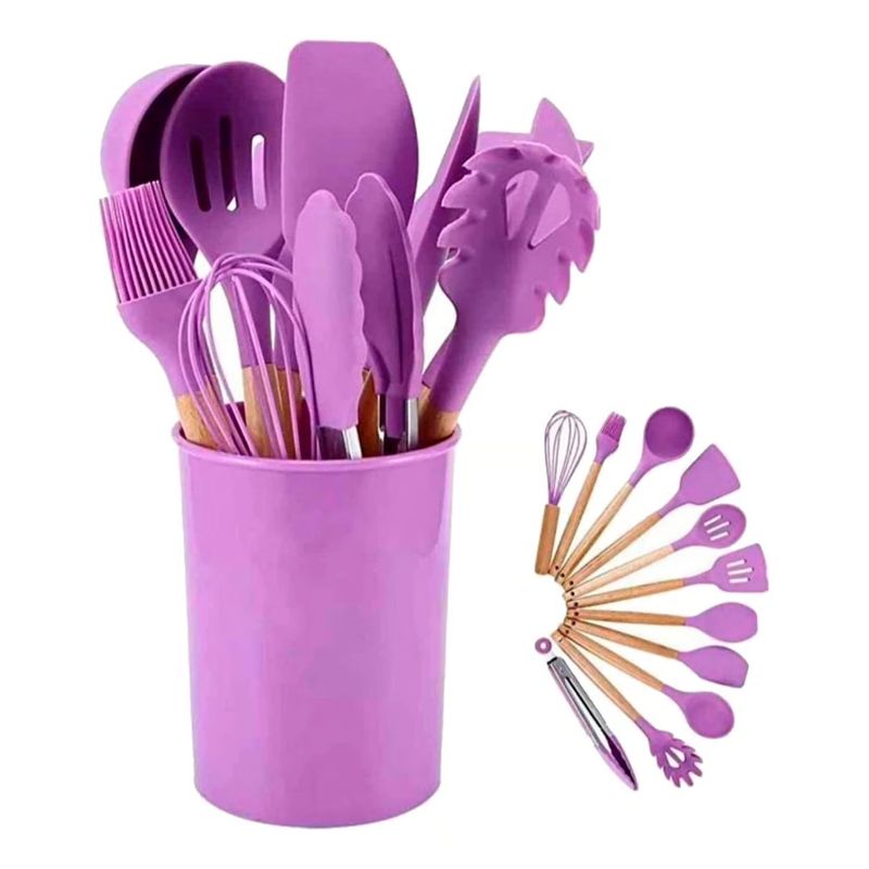 GENERICO - SET UTENSILIOS DE COCINA 13 PZAS LILA