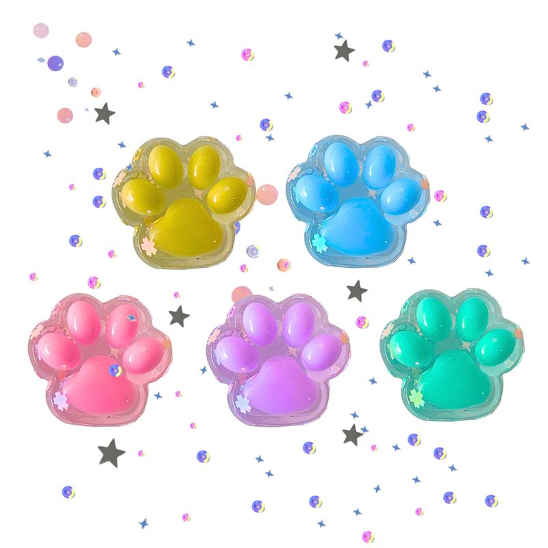 GENERICO - Mini Squishy Pegajosa Patita De Gato Antiestrés Pack De 5