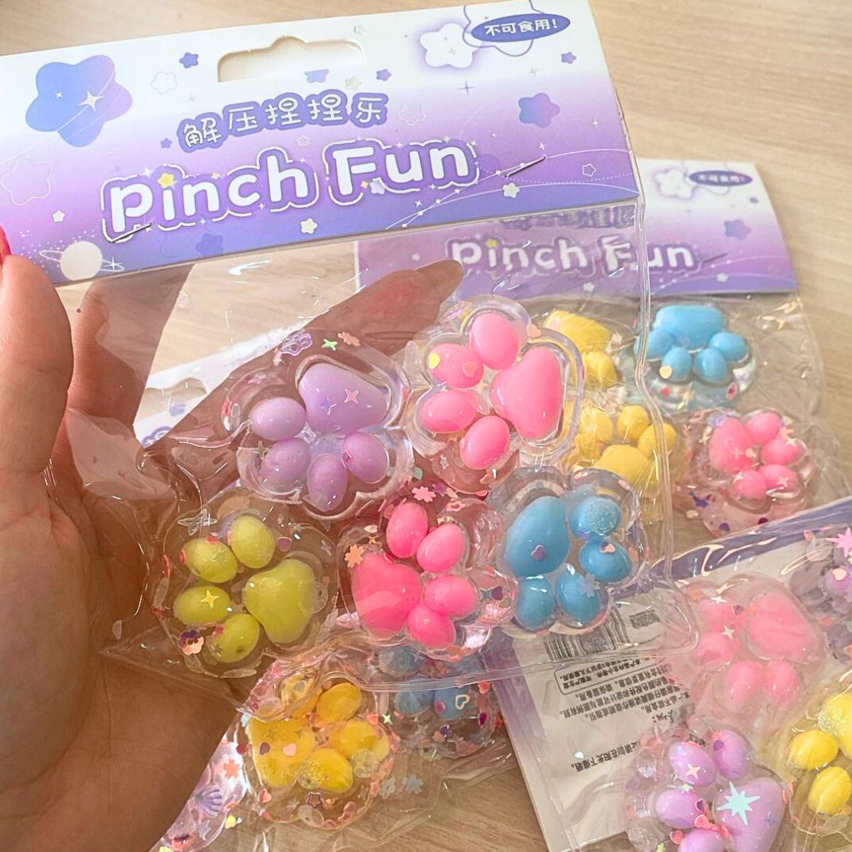 GENERICO - Mini Squishy Pegajosa Patita De Gato Antiestrés Pack De 5