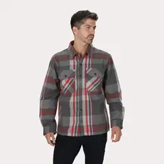 GANGSTER - Chaqueta Overshirt Franela Ruston Gris