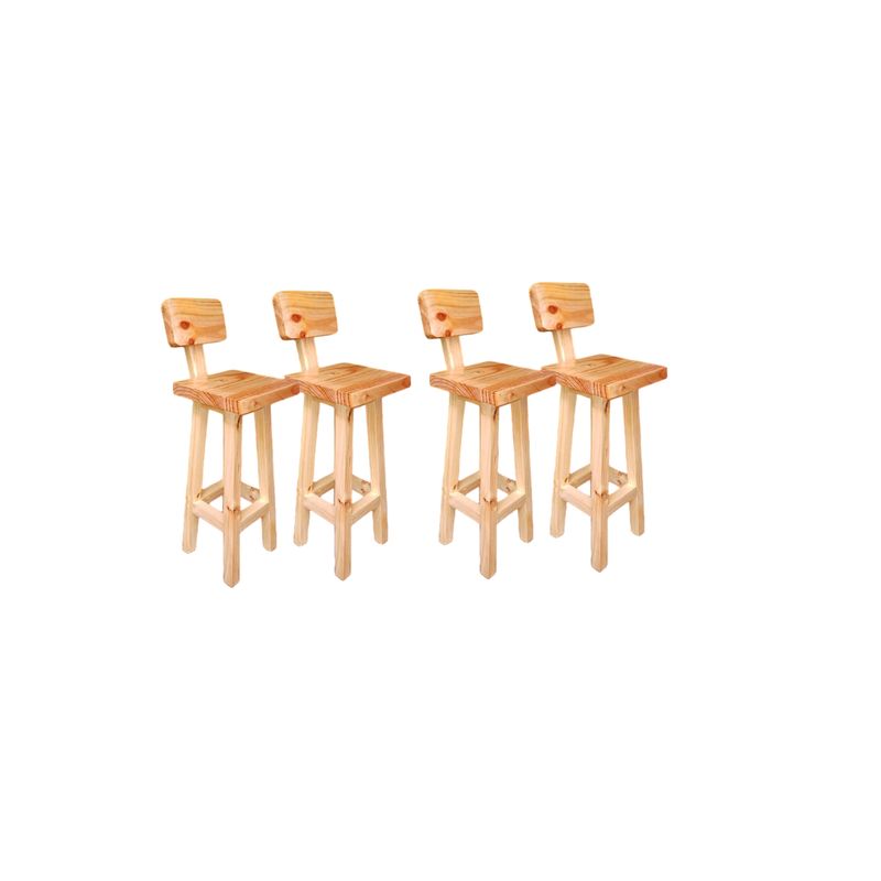 GENERICO - Pack 4 Unidades Pisos O Taburetes De Madera Para Bar Cocina