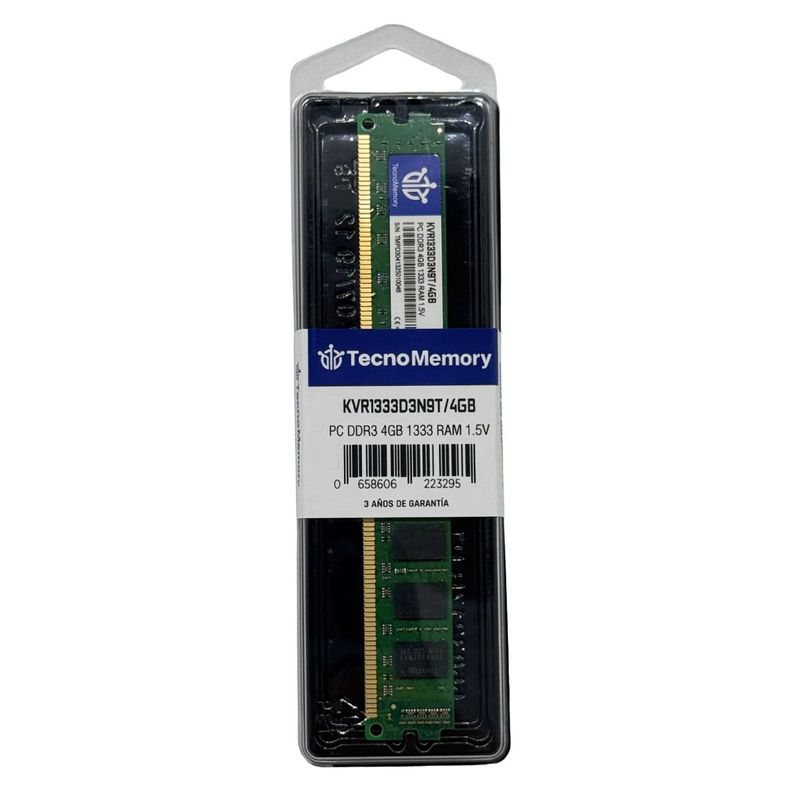 GENERICO - Memoria ram TecnoMemory PC DDR3 4GB 1333Mhz KVR1333D3N9T4GB