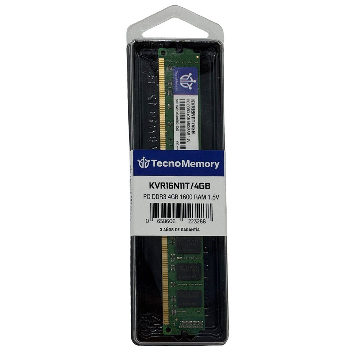 GENERICO - TecnoMemory PC DDR3 4GB 1600 KVR16N11T/4GB