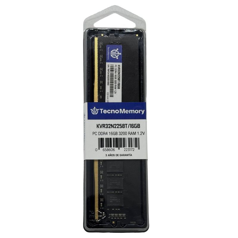 GENERICO - Memoria ram TecnoMemory PC DDR4 16GB 3200Mhz KVR32N22S8T16GB