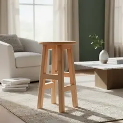 GENERICO - 4 Unidades Pisos Nehuen, Taburetes Madera Para Bar Cocina Barniz Madera