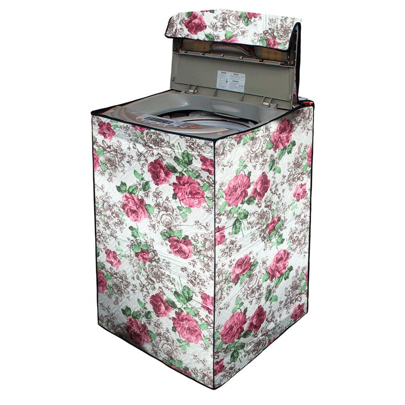 GENERICO - FUNDA PARA LAVADORA Y SECADORA COMPLETO FLORES