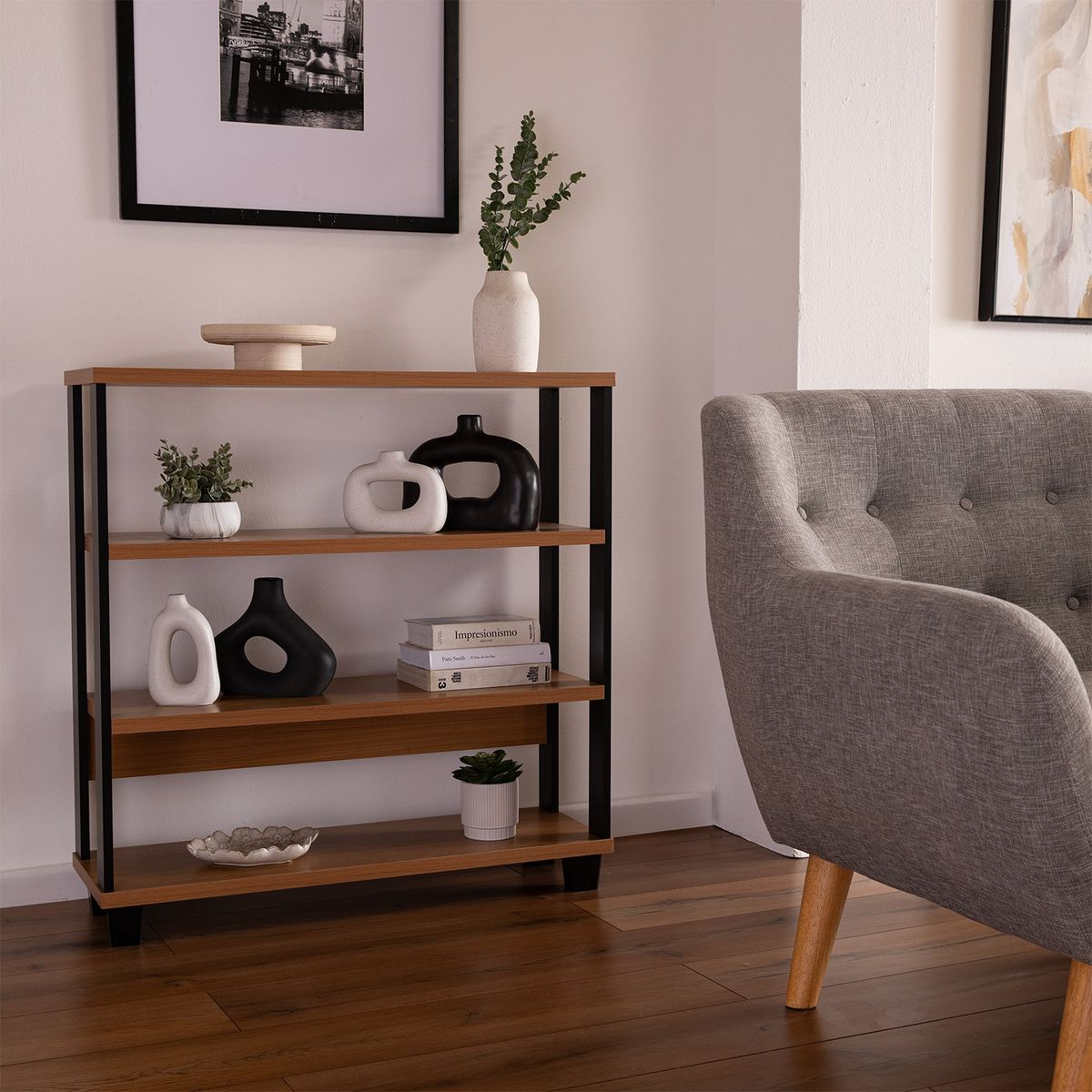 ROCA - Arrimo Yulton 4 repisas canela-negro