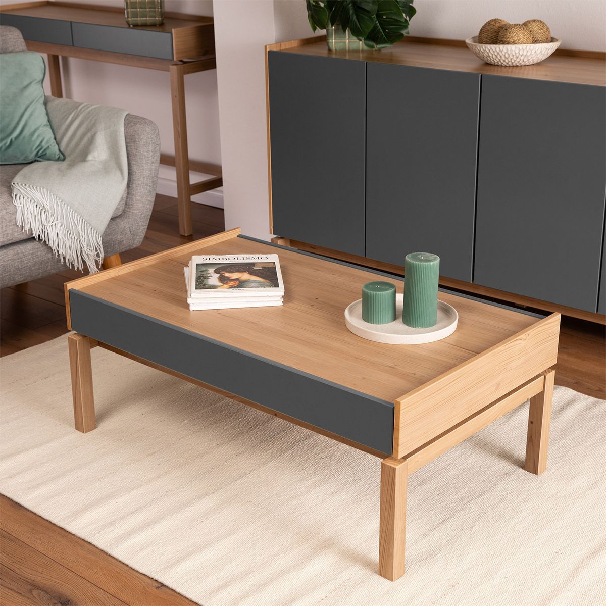 ROCA - Mesa de Centro barcelona 1c grafito-roble