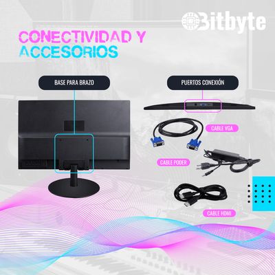 Imagen 2 del producto Monitor Bitbyte 215″ Full HD 1920×1080 75Hz 5ms 10001 HDMI VGA