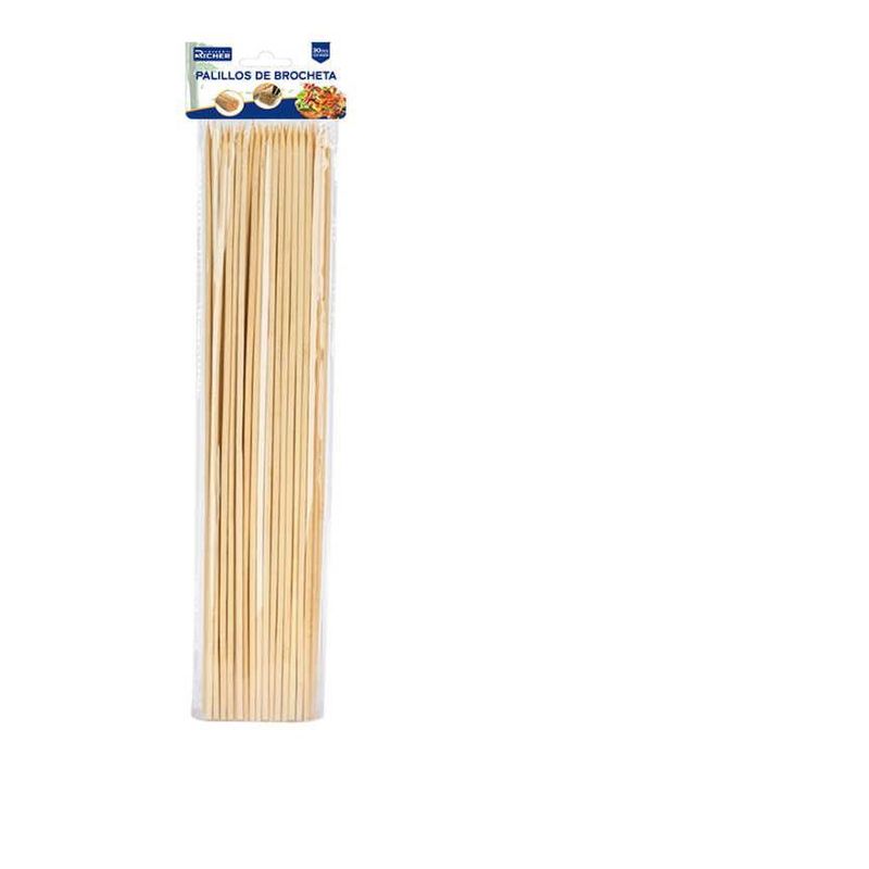 GENERICO - Pack 12 Palo de Brocheta Bambú