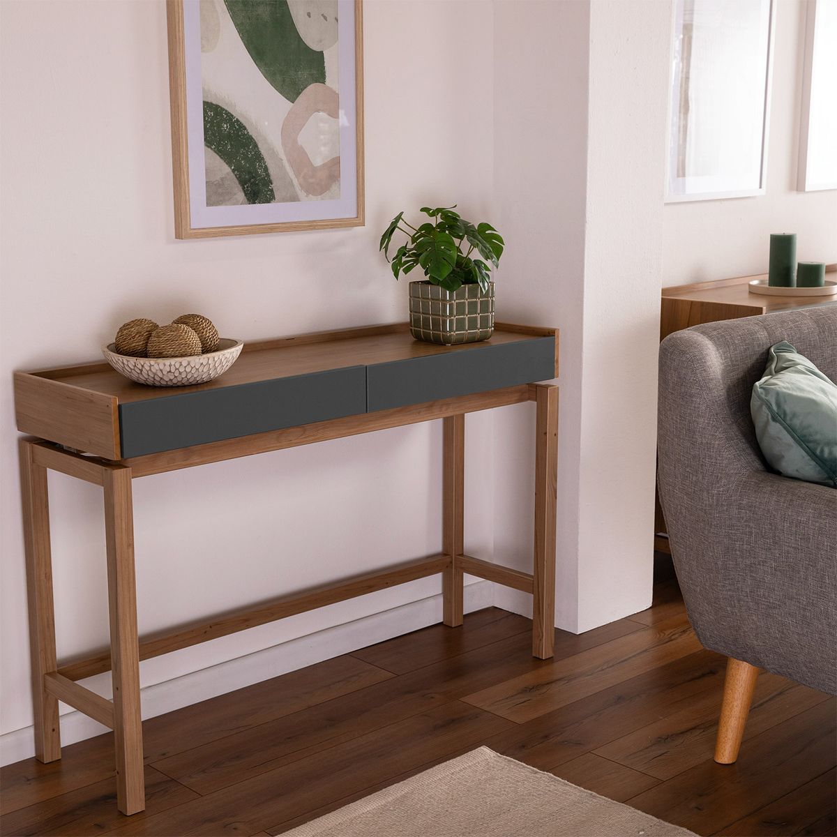 ROCA - Arrimo Barcelona 2 cajones grafito-roble