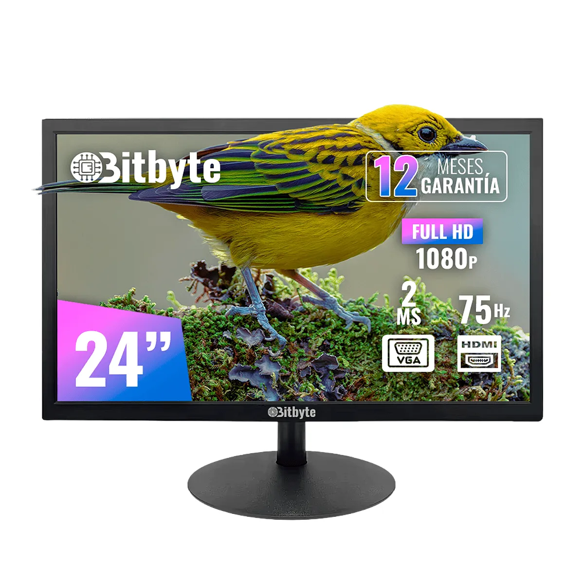 LERNEN - Monitor Bitbyte 24″ Full HD 1920×1080  75Hz 2ms 10001  HDMI VGA