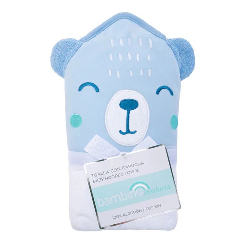 BAMBINO - Toalla con Capucha Celeste Oso