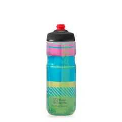 POLAR BOTTLE - Botella de agua Polar Surge Tartan 20oz Highlighter GreenBlue