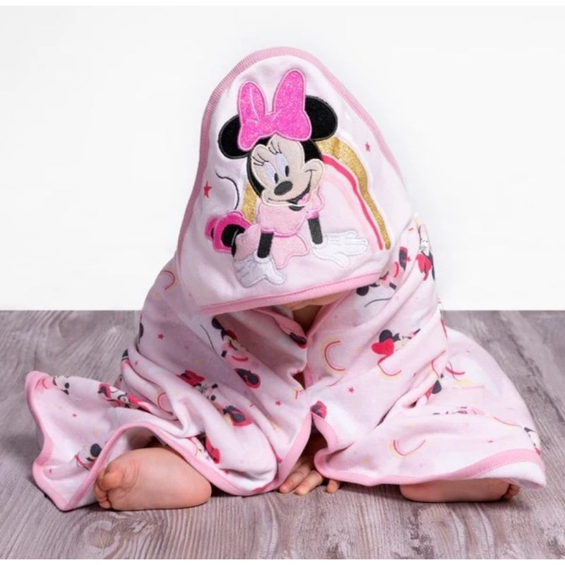 BAMBINO - Toalla con Capucha Rosado Minnie Arcoíris