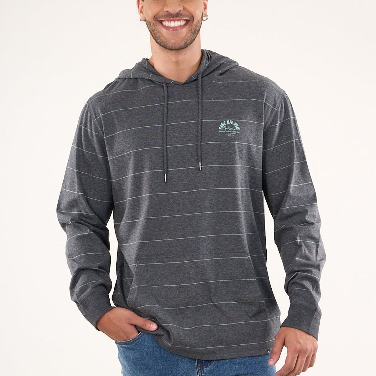 POLEMIC - Polera manga larga bolsillo Gorro 6700 Polemic