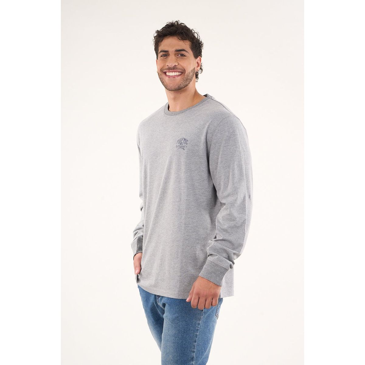 POLEMIC - Polera manga larga Melange 6701 Polemic