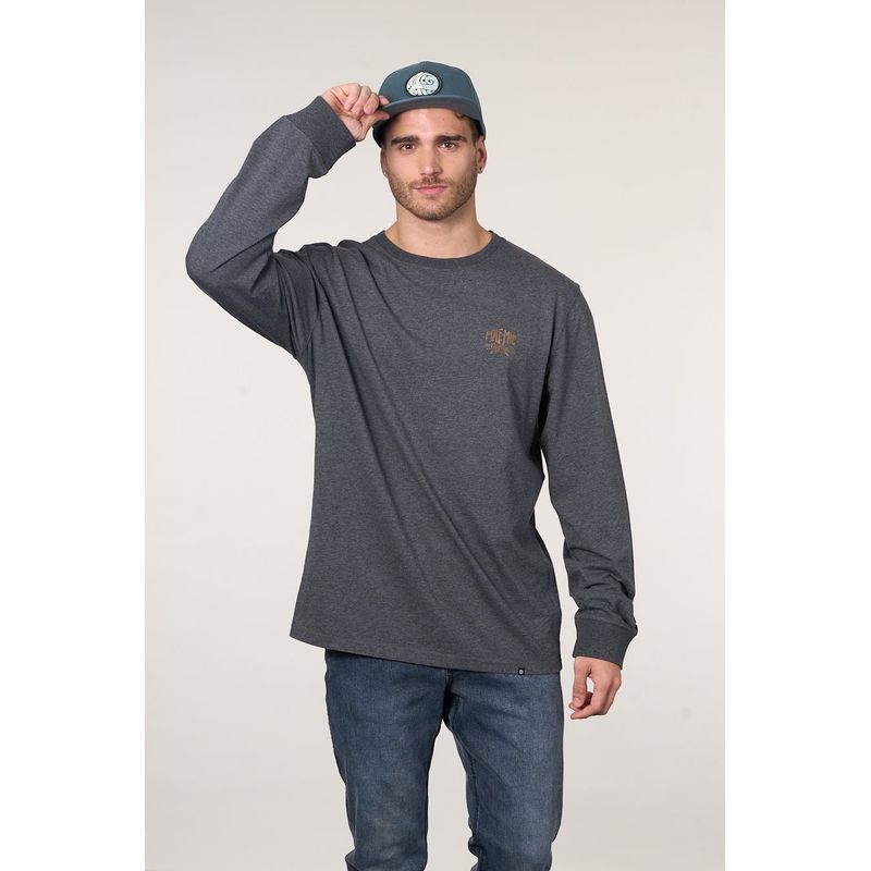 POLEMIC - Polera manga larga Melange 6701 Polemic