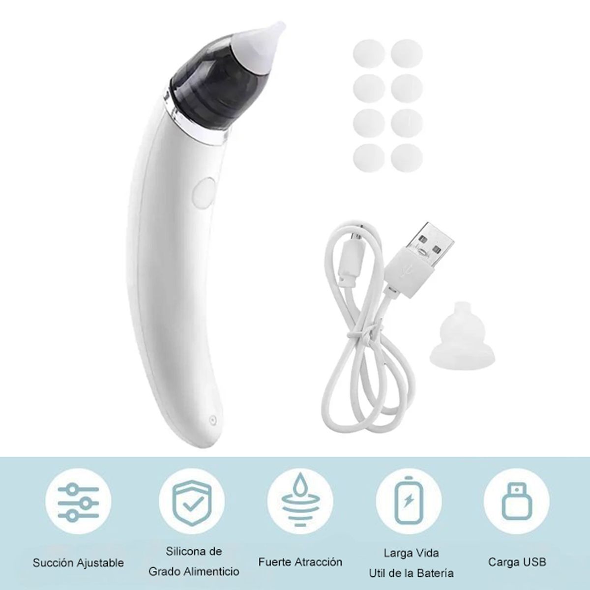 GENERICO - Aspirador Nasal Electrico Para Bebe Saca Mocos Recargable