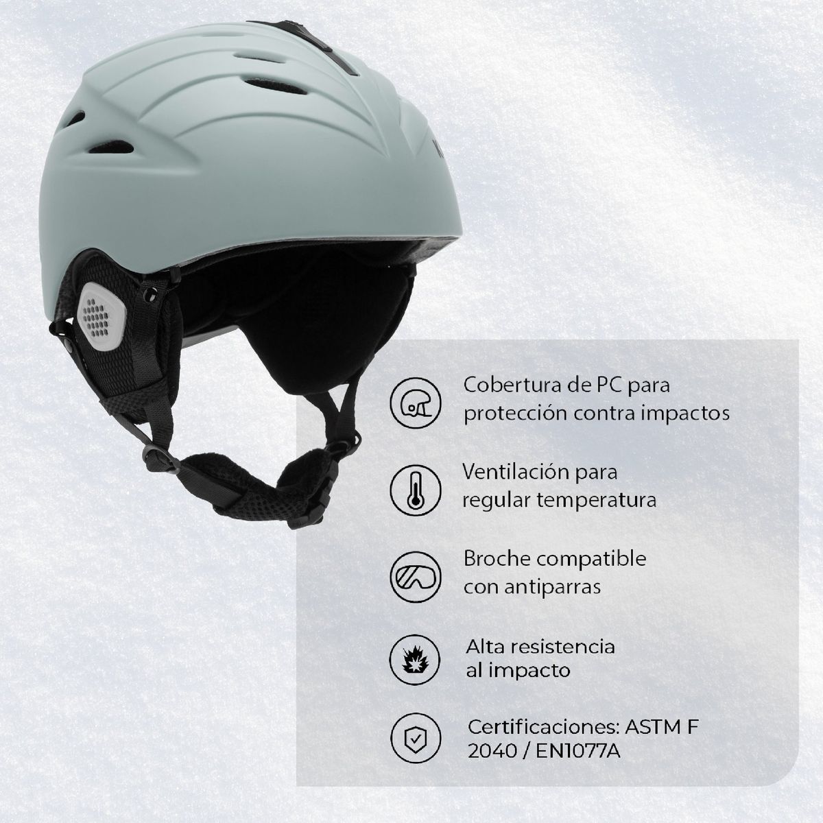KANO - Casco de Nieve para Niños Kano Moss para Ski Snowboard TALLA L