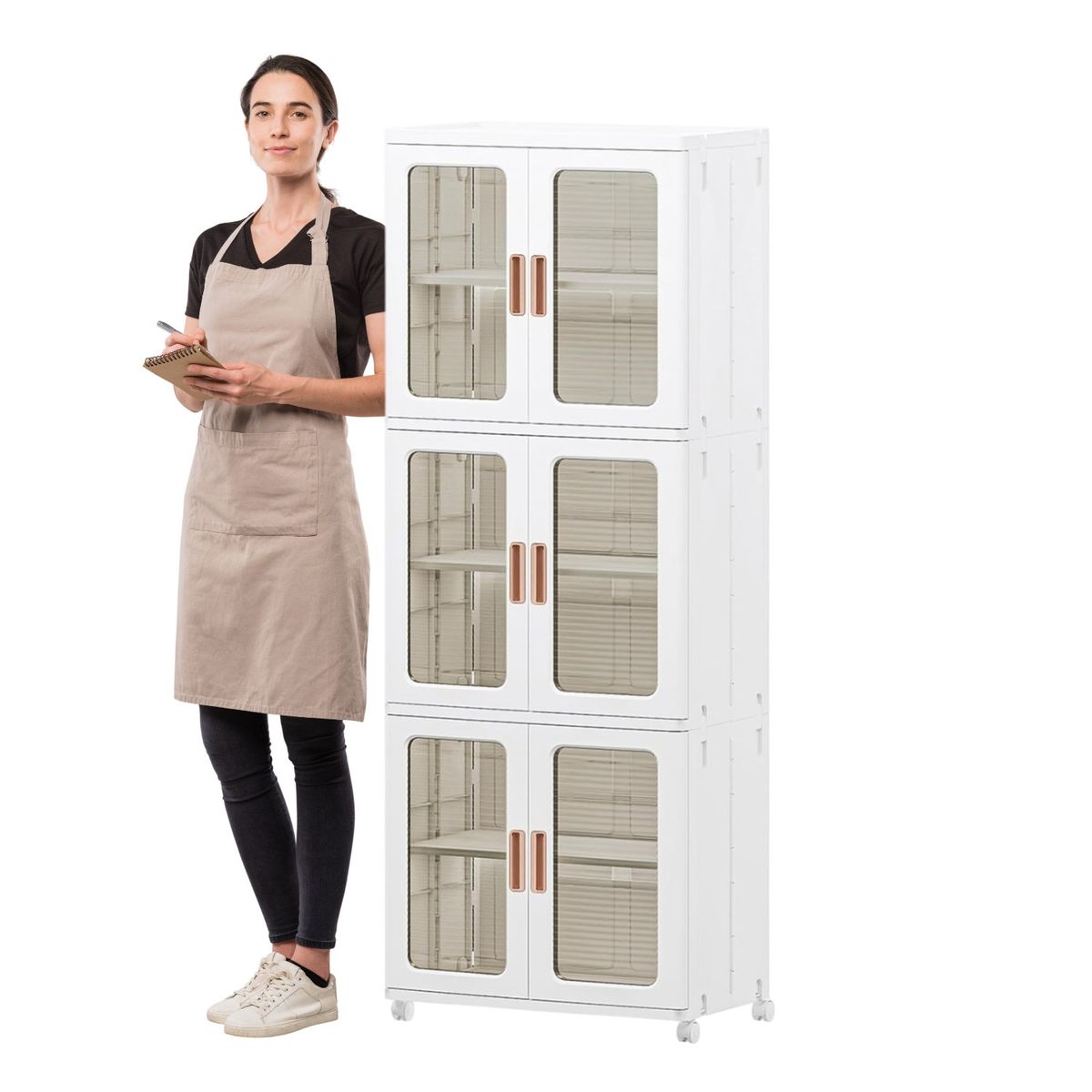 PROCHEF - Carro Armario Plastico 2 Cuerpos 3 Niveles. 53x36x156 cm.