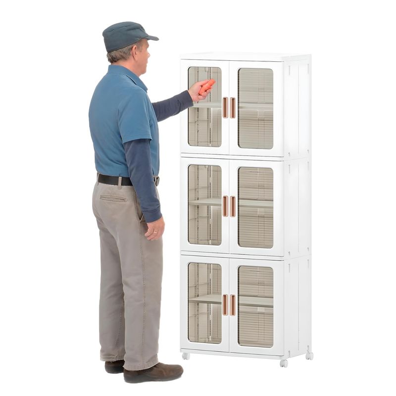 PROCHEF - Carro Armario Plastico 2 Cuerpos 3 Niveles. 53x36x156 cm.