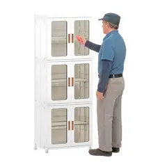 PROCHEF - Carro Armario Plastico 2 Cuerpos 3 niveles 65x39x172 cm