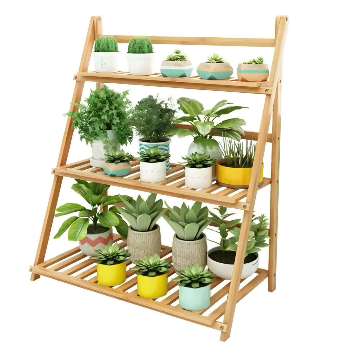 ACTUAL - Organizador de Plantas Maceteros 3 Niveles Bambú