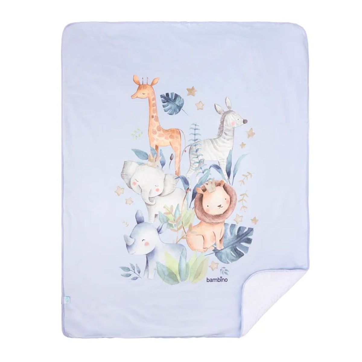 BAMBINO - Frazada de Sherpa Bambino Celeste Animales