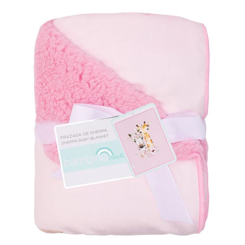 BAMBINO - Frazada de Sherpa Fucsia Animales