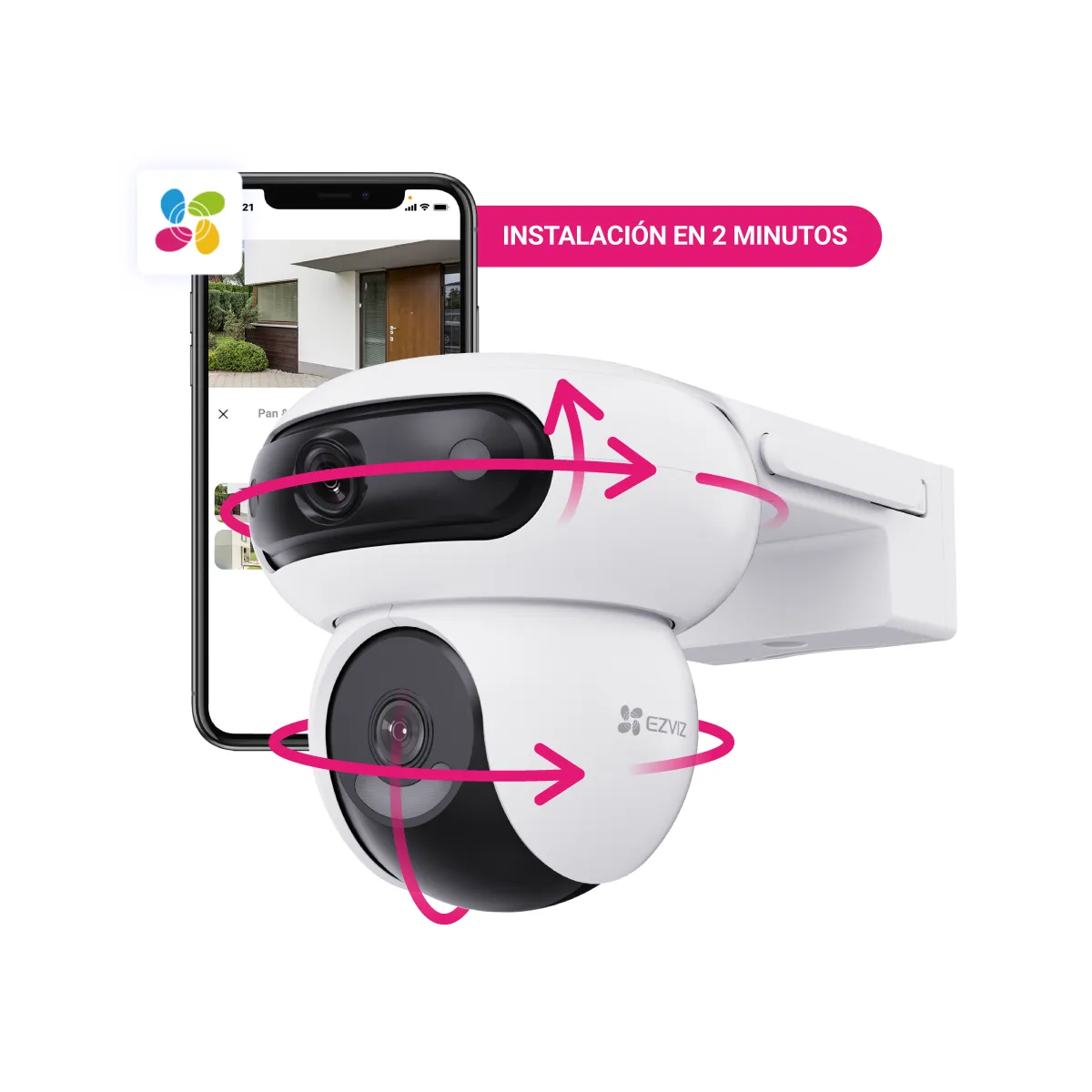 EZVIZ - CAMARA WIFI H90 DUAL 4MP + 4MP 360º