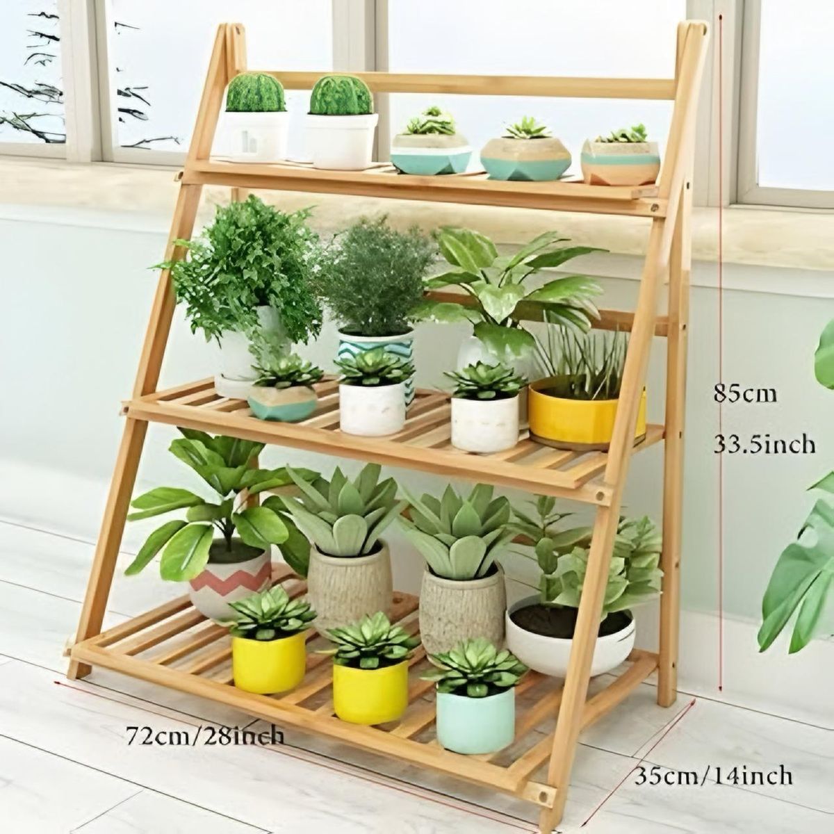 ACTUAL - Pergola Organizador de Plantas Maceteros 3 Niveles Bambú