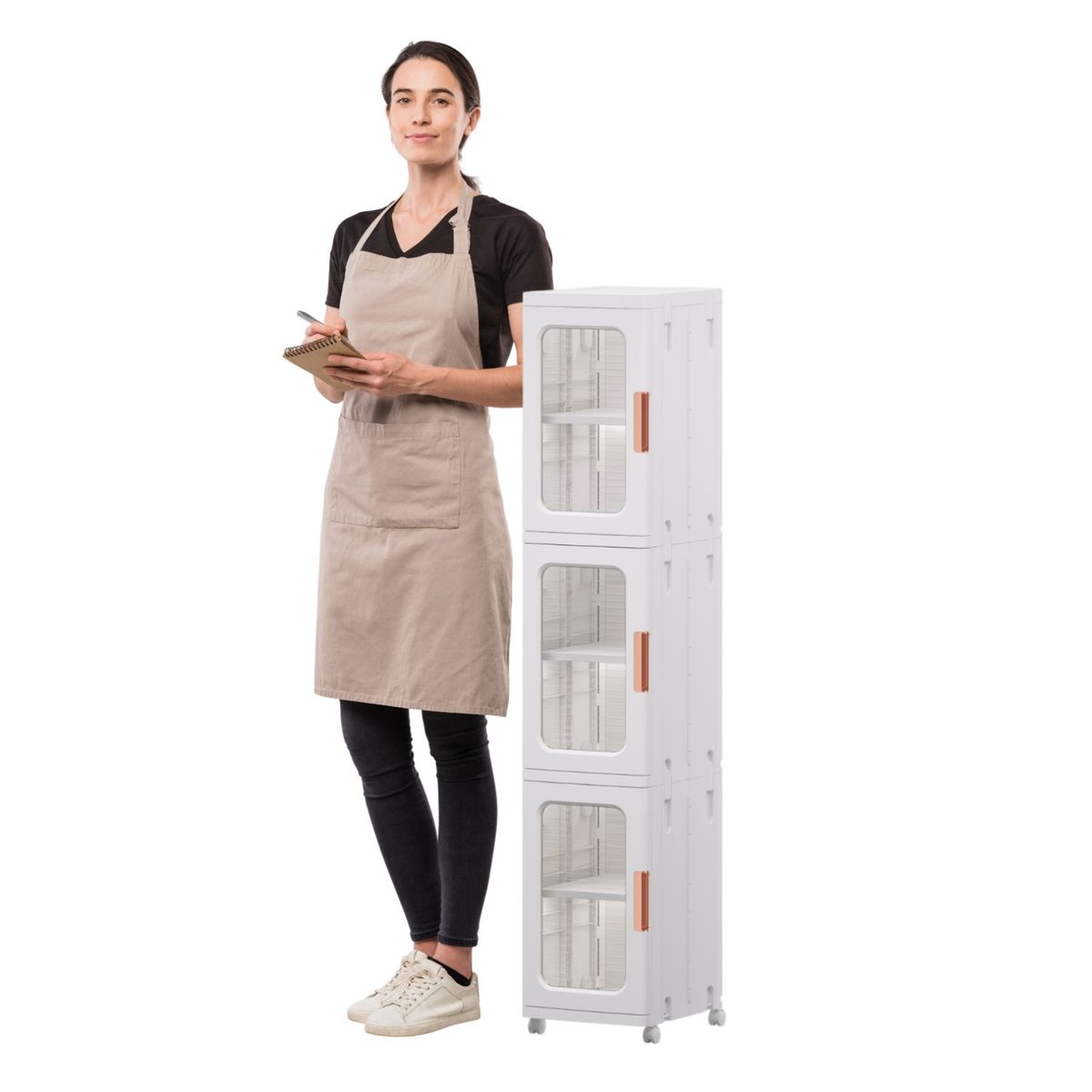 PROCHEF - Carro Armario Organizador Plástico 3 niveles 25x29x126 cm.