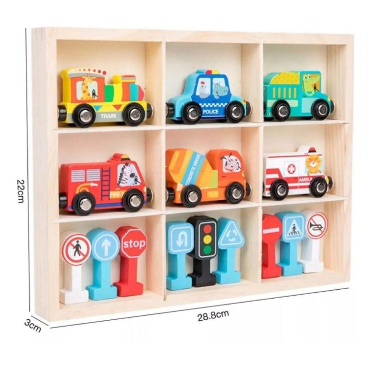 OEM - JUEGO TREN MAGNETICO Y SEÑALES DE TRANSITO MONTESSORI