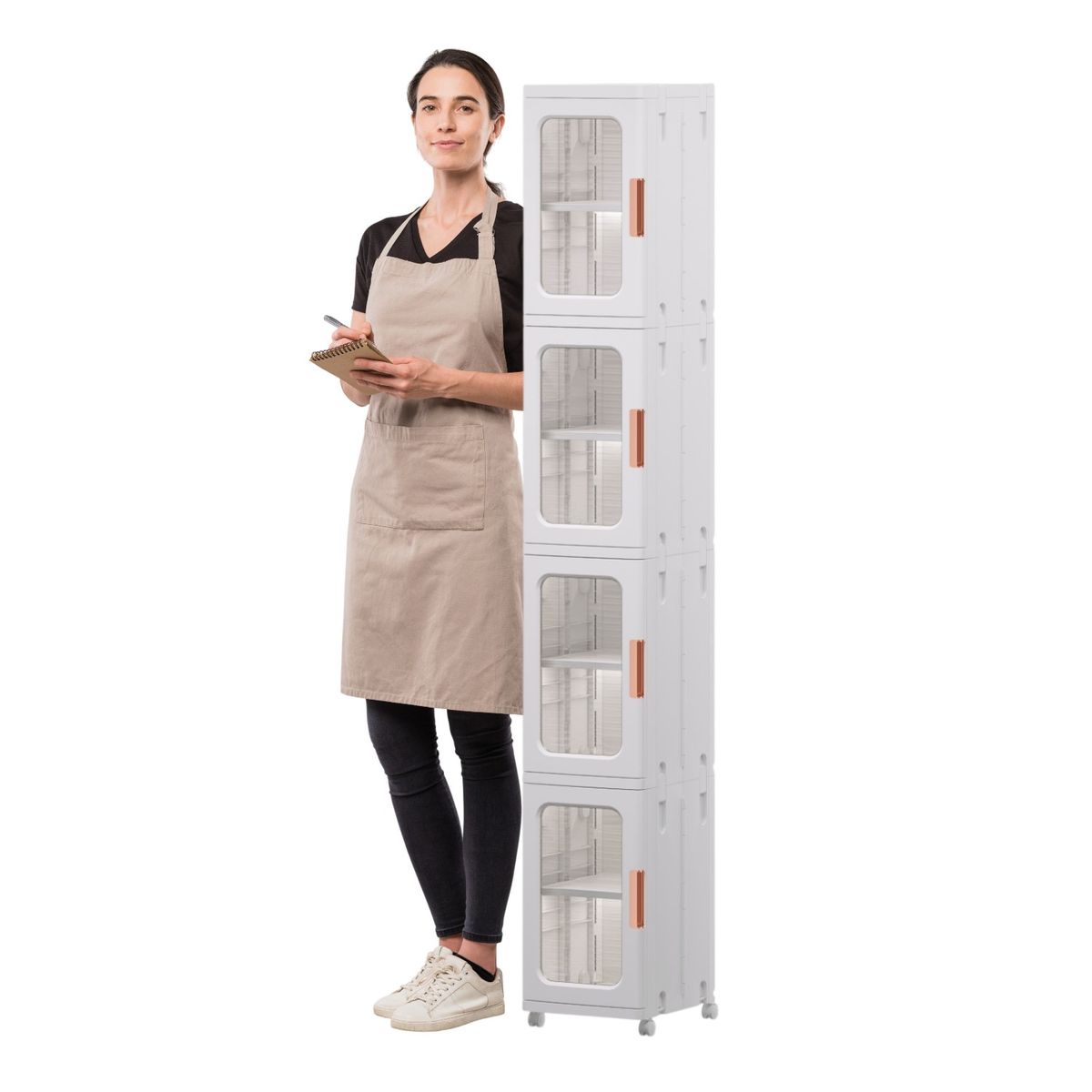 PROCHEF - Carro Armario Plástico 4 niveles 25x29x166 cm.