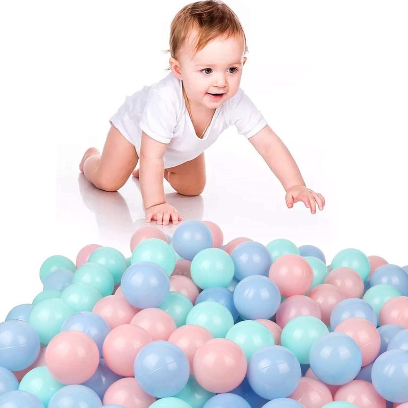 GENERICO - Pack 200 Pelotas Plasticas Para Piscina Colores Pasteles