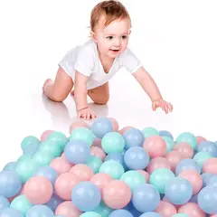 GENERICO - Pack 200 Pelotas Plasticas Para Piscina Colores Pasteles